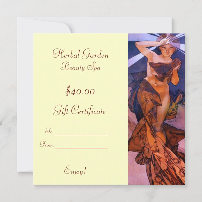 Certificados de oferta do Beauty Spa (Frente)