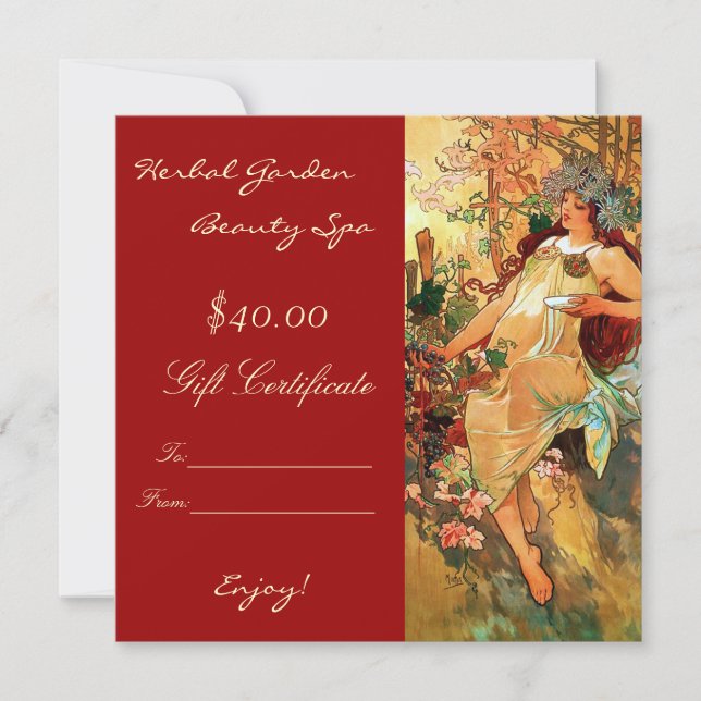 Certificados de oferta do Beauty Spa (Frente)