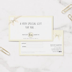 Certificados de Presente de Beleza Salon para Arti