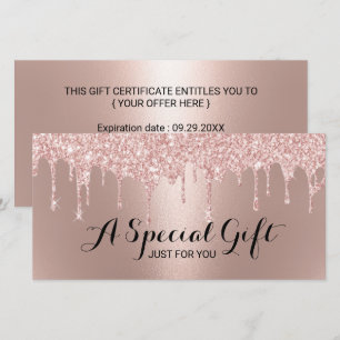 Certificados de Presente de Salão de Glitter Dour