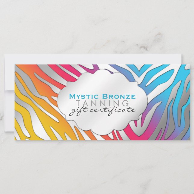 Certificados de Presente Estampa de Zebra Rosa Neo (Frente)