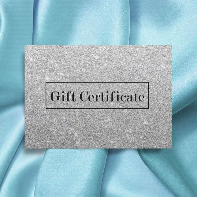 Certificados de Presente Modern Prata Glitter Salo (Criador carregado)