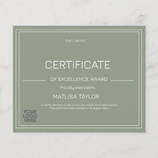 Certificate of Excellence Award Sage Add Logo