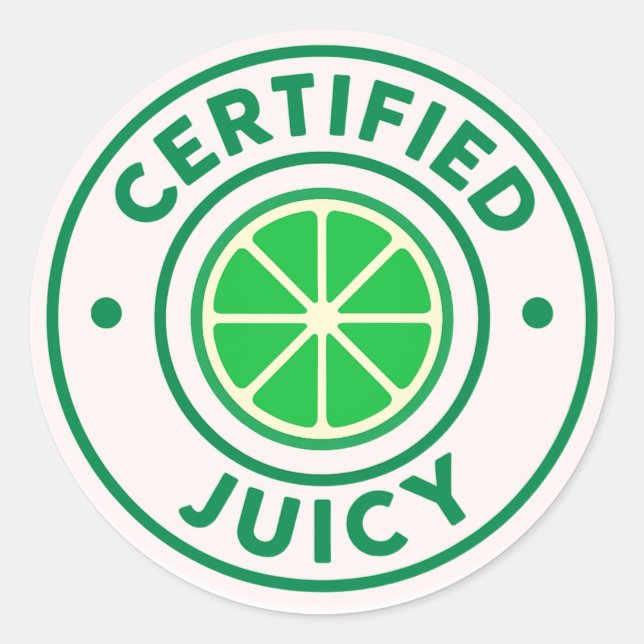 Certified Juicy™ – Adesivo Círculo de Lima (Frente)