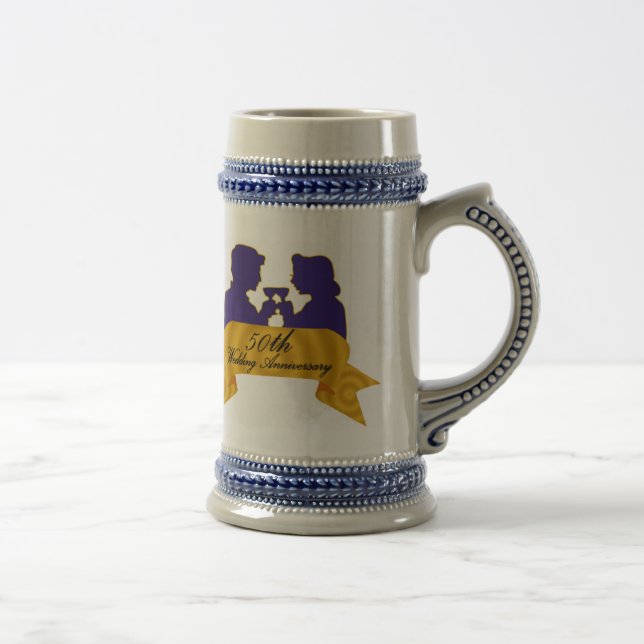 Cerveja 50th Caneca do aniversário de casamento (Direita)