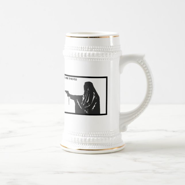 Cerveja a freira dos ladrões do vinho com uma caneca de (Direita)