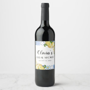 Cerveja Azulejos azuis Rótulo da garrafa de vinho com Chá 