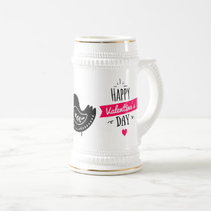 Cerveja Bico pequeno beijando pássaros namorados caneca de