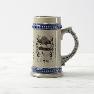 Cerveja Brasão da família de Nichols em uma caneca de