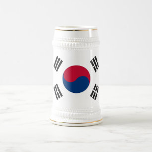 Cerveja Caneca com a bandeira de Coreia do Sul