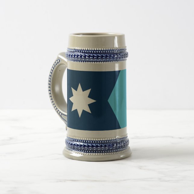 Cerveja Caneca com a Bandeira de Minnesota, EUA (Frente Esquerda)