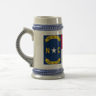 Cerveja Caneca com a bandeira do estado de North Carolina
