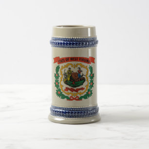 Cerveja Caneca com a bandeira do estado de West Virginia -