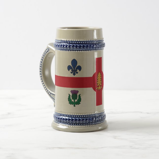 Cerveja Caneca com Bandeira de Montreal, Canadá (Frente Esquerda)