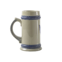 Caneca com Monograma de Letra W Floral Azul