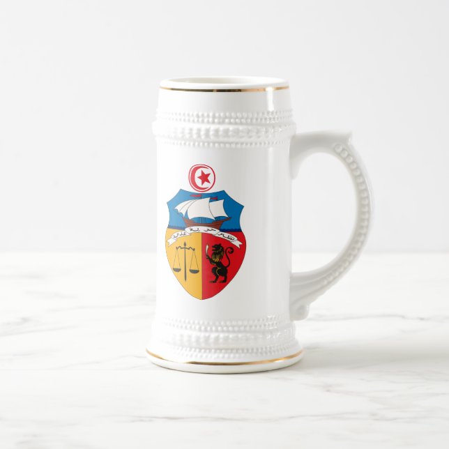 Cerveja Caneca da brasão de Tunísia (Direita)