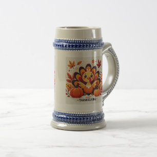 Cerveja Caneca de Ação de Graças peru borda fofa