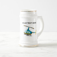 Caneca de Aviação Helicóptero Cartoon Nome Persona