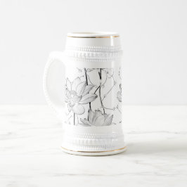 Cerveja Caneca de Café Flor de Branco Minimalista