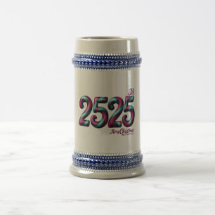 CERVEJA CANECA DE NATAL 2525, AZUL/CINZA 651 ML / BRANCO/D