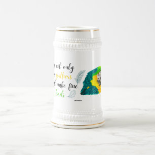 Cerveja caneca de papagaio em aquarela & uma citação de en