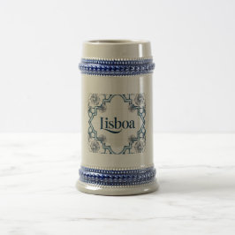 Cerveja Caneca em Estilo Cerâmico de Azulejo Português de