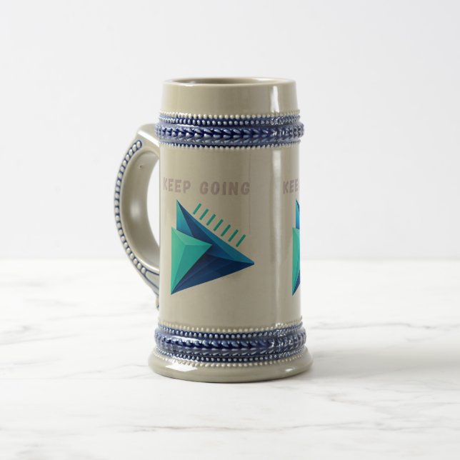 Cerveja Caneca Moderno de Duas Cores com Design Geométrico (Frente Esquerda)