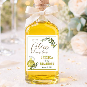 Cerveja Com Oliva Nosso Amor Rótulo de Garrafa de Casament