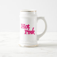 Corante branco-rosa-quente, caneca de cerveja-ouro