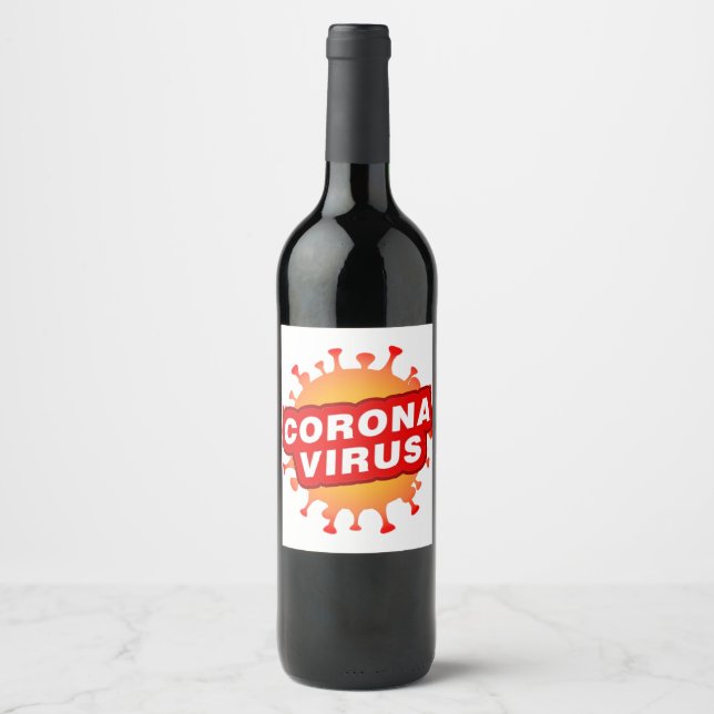 Cerveja Covid19 Rótulo da garrafa de vinho CoronaTexto do  (Frente)