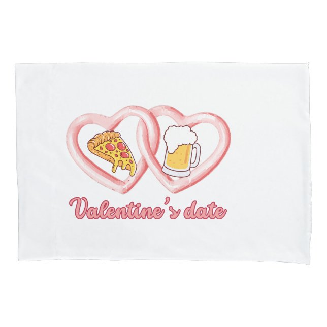 Cerveja de pizza de data de dia de os namorados (Frente)