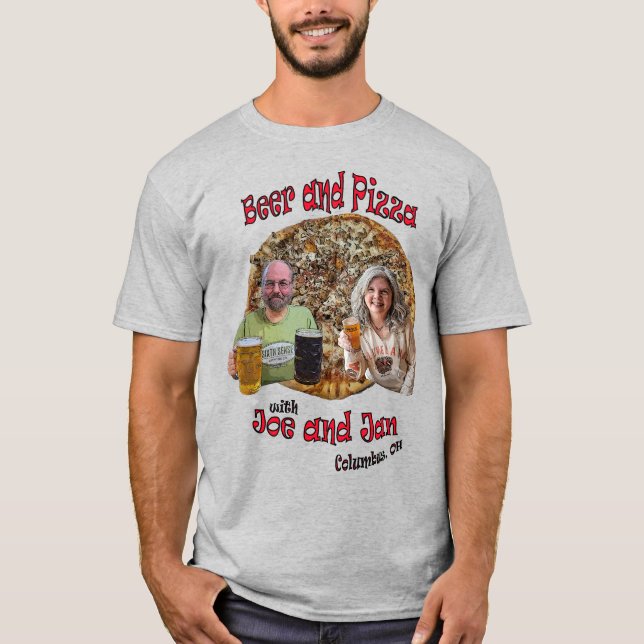 Cerveja e Pizza com Joe e Jan - T-Shirt (Frente)