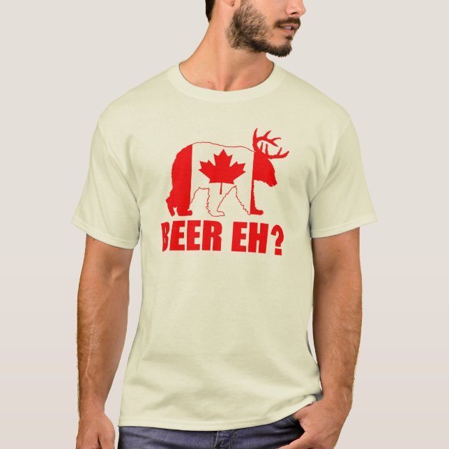CERVEJA EH?  T-shirt canadense da bandeira dos (Frente)