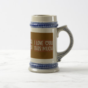 Cerveja Eu Te Amo Tanto Caneca de Tipografia de Coração