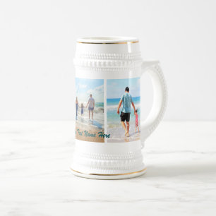 Cerveja Faça o Upload da Sua Colagem de Fotos Caneca de Ce