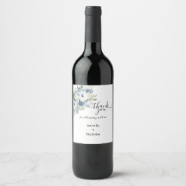 Cerveja Garrafa de vinho azul empoeirado Obrigado Rótulo