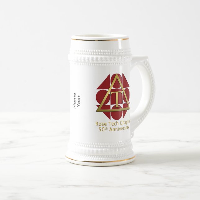 Cerveja "Geométrico aumentou" o 50th aniversário caneca de (Frente Esquerda)