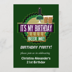 Cerveja mim convites de festas de aniversários