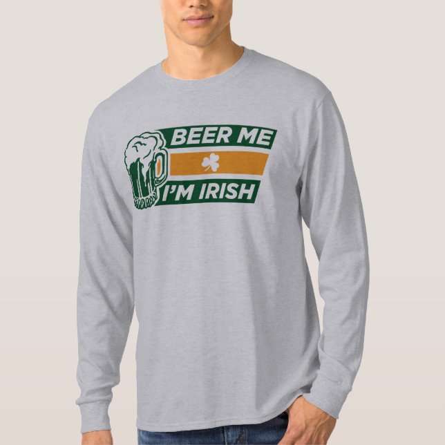 Cerveja mim eu sou camisa irlandesa (Frente)