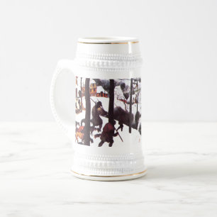 Cerveja "Os Caçadores na Neve" Bela Caneca de Natal