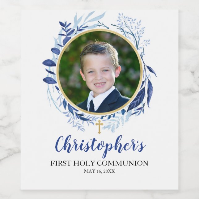 Cerveja Rótulo da garrafa de vinho azul verde (Rótulo Único)