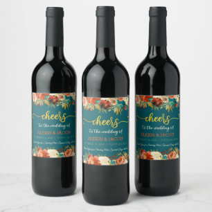 Cerveja Rótulo da garrafa de Vinho de Casamento de Chás 