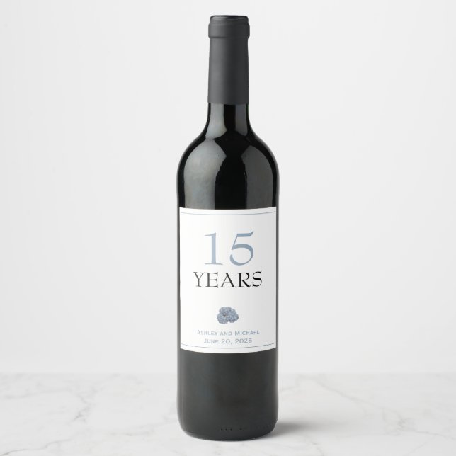 Cerveja Rótulo da garrafa de vinho de Casamento Hydrangea (Frente)