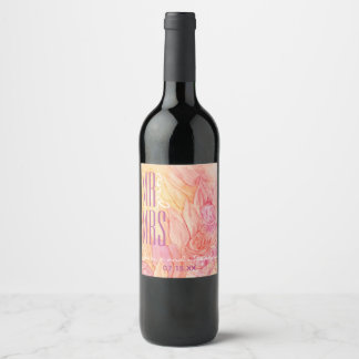Cerveja Rótulo da garrafa de vinho de caserna Flores fresc