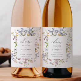 Cerveja Rótulo da garrafa de vinho de Casinha Floral Boho