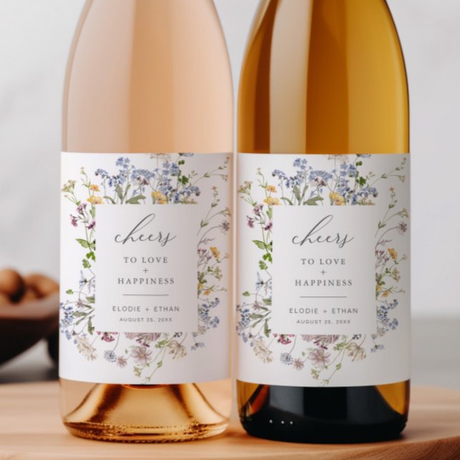 Cerveja Rótulo da garrafa de vinho de Casinha Floral Boho (Criador carregado)