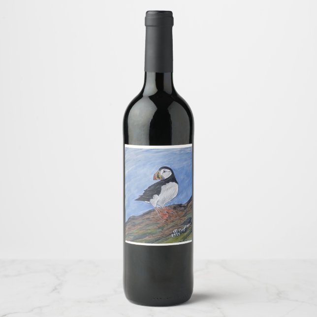 Cerveja rótulo da garrafa de vinho NL Puffin (Frente)