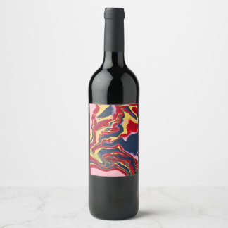 Cerveja Rótulo de Garrafa de Vinho Abstrato Colorido Sadie