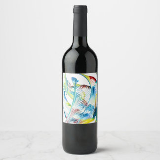 Cerveja Rótulo de Garrafa de Vinho Abstrato Colorido Wande