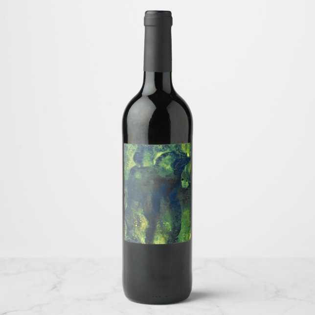 Cerveja Rótulo de Garrafa de Vinho Abstrato Verde Amante D (Frente)